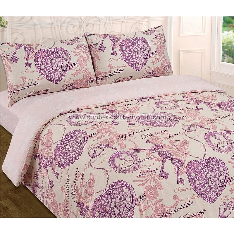 Microfibre brossé 4 pièces housse de couette housse de couette drap housse taies d'oreiller ensemble de literie