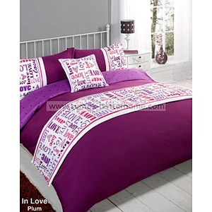 Ensemble de linge de lit en microfibre Chemin de lit et housse de couette en coussin Ensemble de literie