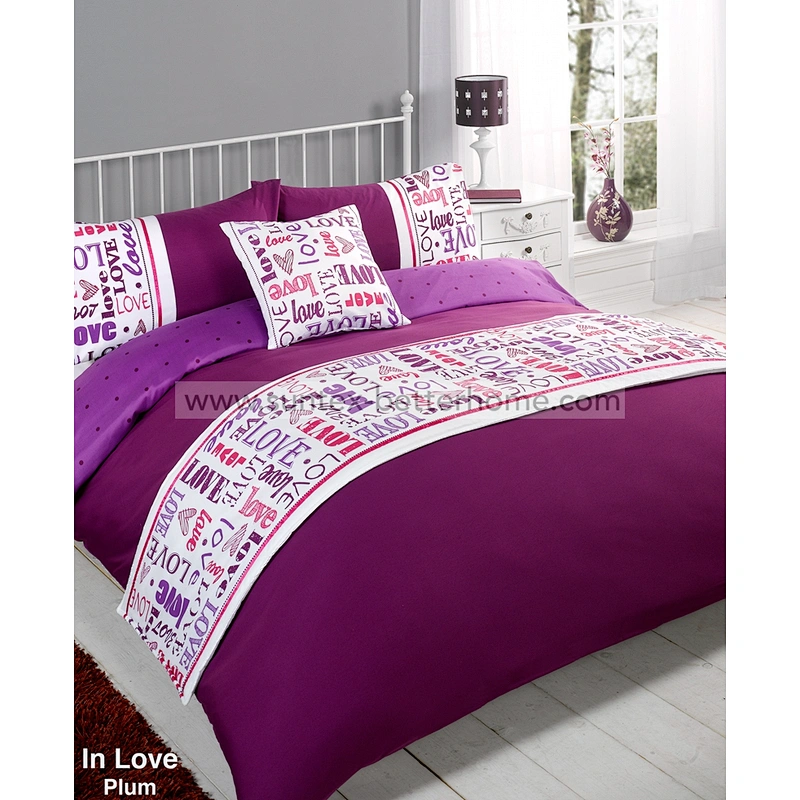 Ensemble de linge de lit en microfibre Chemin de lit et housse de couette en coussin Ensemble de literie