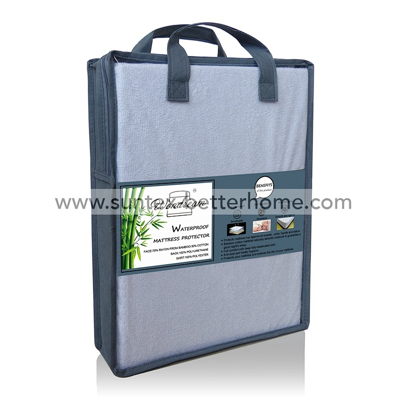 Housse de matelas en coton en bambou en tissu éponge Housse de matelas imperméable