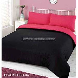 Two Tone Reversible Duvet Cover Set Polyester Microfiber Home Bedding Set