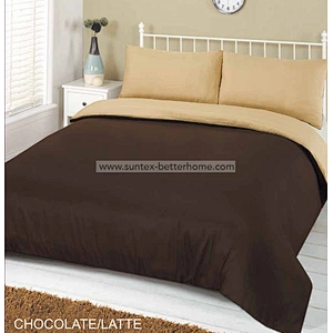 Two Tone Reversible Duvet Cover Set Polyester Microfiber Home Bedding Set