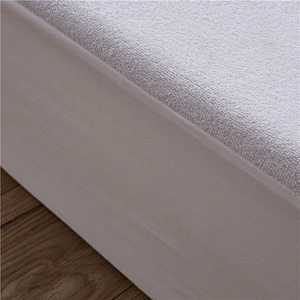 Funda de colchón de cama de tela de felpa de algodón 100% Protector de colchón impermeable