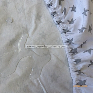 100% algodón Jersey equipado cuna sábana impermeable bebé cuna colchón protector