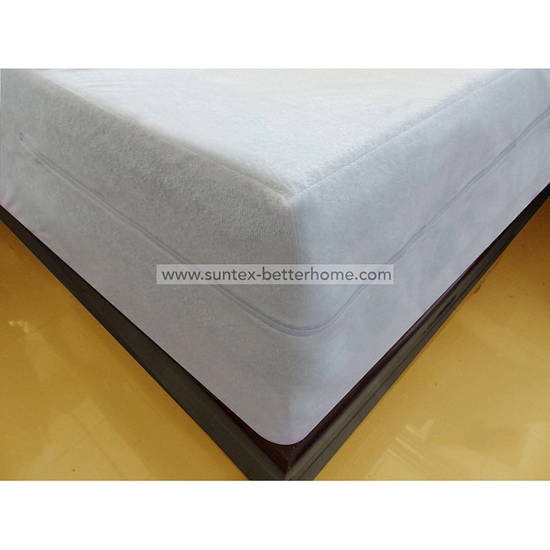 Emballage imperméable de matelas de tissu de bambou de coton d'éponge de preuve de punaise de lit