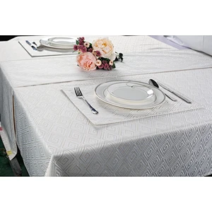 100%Polyester Jacquard Table Cloth Table Runner and Table Placemat Set