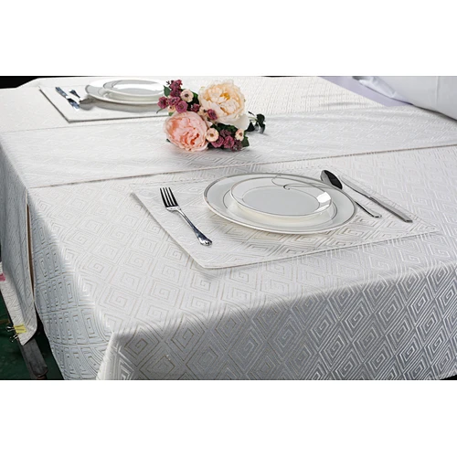 Juego de mantel y mantel de mesa 100% poliéster jacquard de mesa