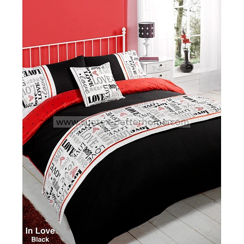 Microfiber Bed Linen Set Bed Runner and Cushion Duvet Cover Bedding set
