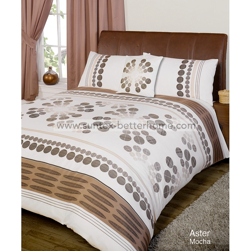 Wholesale 100%Polyester Brushed Microfiber Printed Home Bedding Set with matching Curtains
