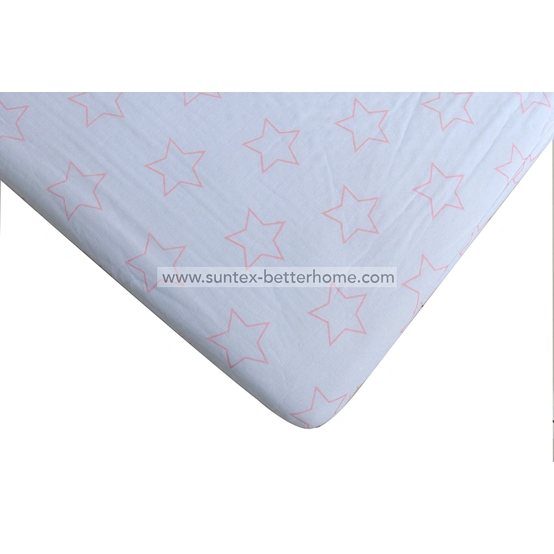 Custom Stars Printed 100% Cotton Muslin Baby Waterproof Fitted Crib Sheet
