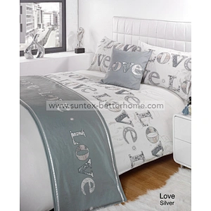 5pcs Printed duvet cover set bed runner and cushion home bedding set
