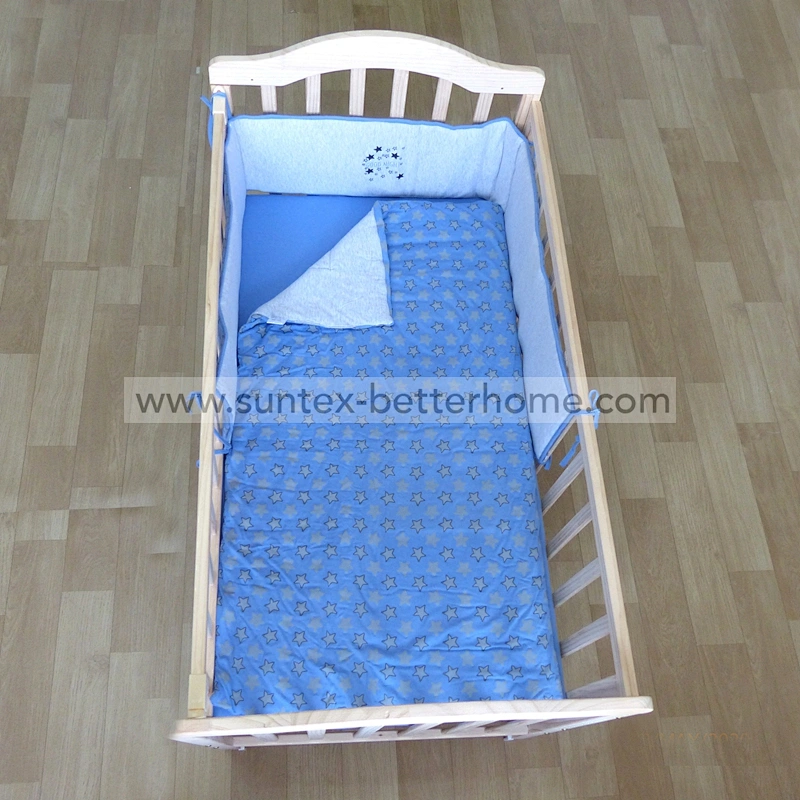 Baby Crib Nursery 100%Cotton Jersey Baby Bed Bumper Bedding Crib Sheet Set