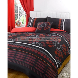 Wholesale 100%Polyester Brushed Microfiber Printed Home Bedding Set with matching Curtains