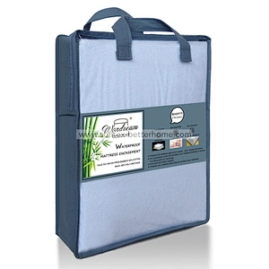 Emballage imperméable de matelas de tissu de bambou de coton d'éponge de preuve de punaise de lit