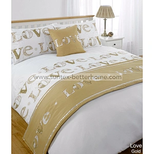 5pcs Printed duvet cover set bed runner and cushion home bedding set