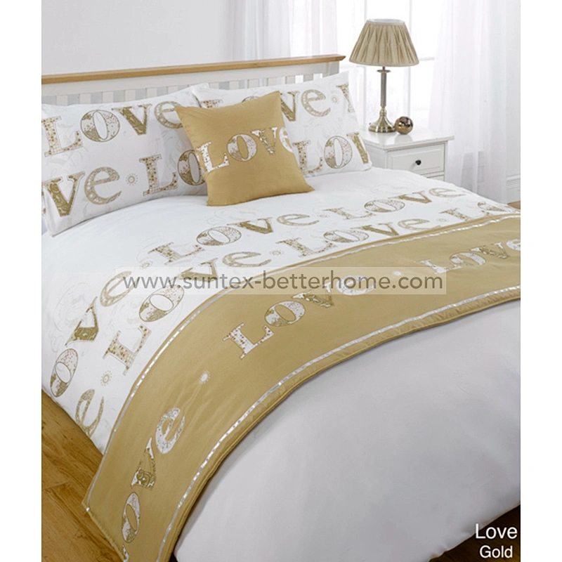 5pcs Printed duvet cover set bed runner and cushion home bedding set