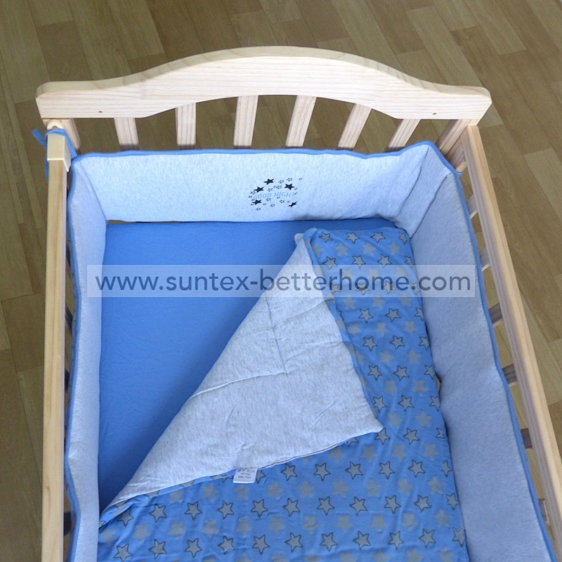 Baby Crib Nursery 100%Cotton Jersey Baby Bed Bumper Bedding Crib Sheet Set