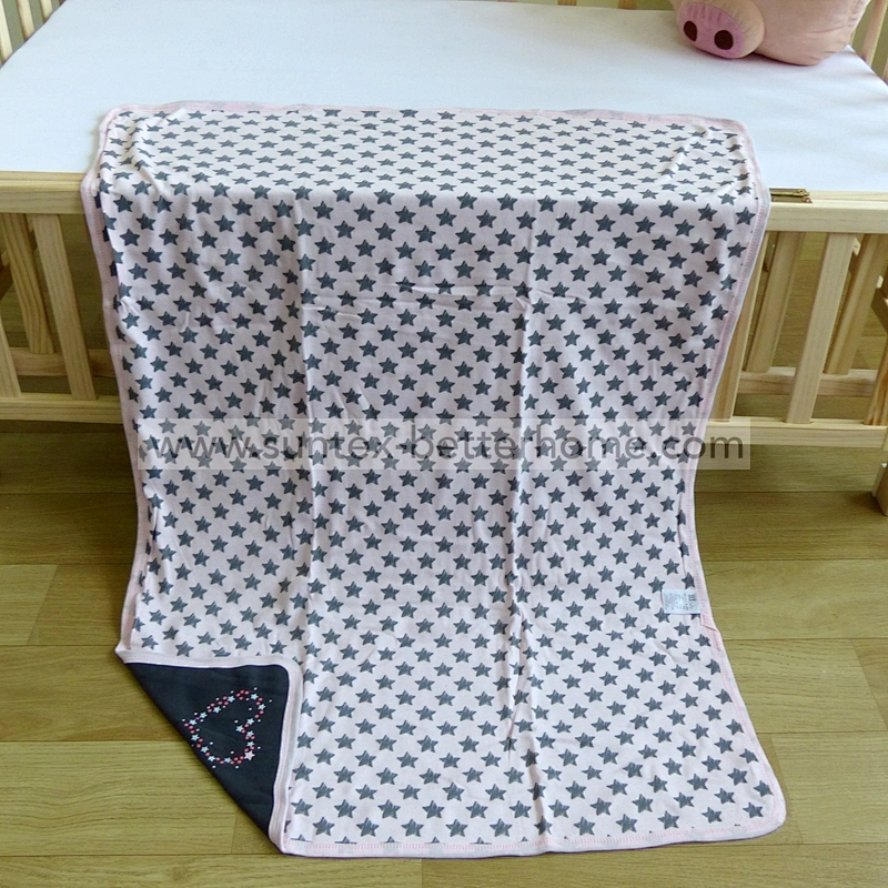 Étoiles en gros doubles couches 100% coton interlock couvertures pour bébés