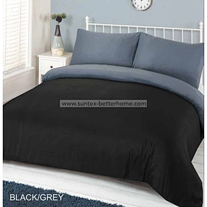 Two Tone Reversible Duvet Cover Set Polyester Microfiber Home Bedding Set