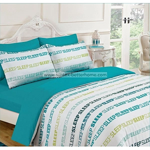 Printed 100%Polyester Microfiber Fabric Fitted Bed Sheet Duvet Cover Bedding Set