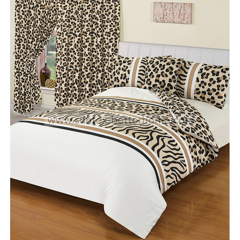 100% Polyester Microfiber Bedding Set Duvet Cover Set with Curtain