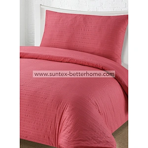 Accueil Linge de lit en relief Seersucker Housse de couette en microfibre Ensemble de literie