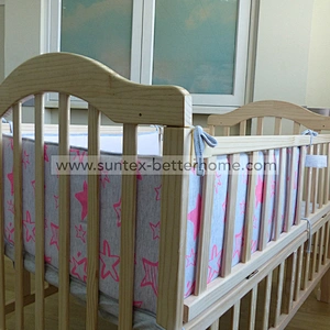 Venta al por mayor 100% algodón Jersey Baby Crib Bedding Set 3PCS Crib Bumper Set