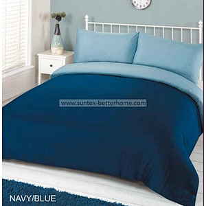 Two Tone Reversible Duvet Cover Set Polyester Microfiber Home Bedding Set