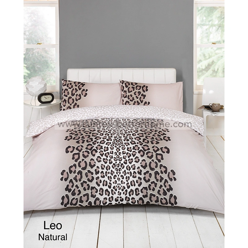 Ensemble de housse de couette 100% polyester brossé imprimé léopard