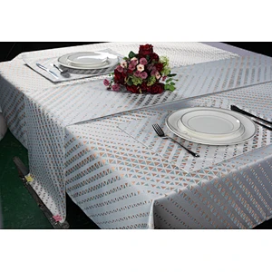 Jacquard table cover dinning table runner and table cloth set with table placemat