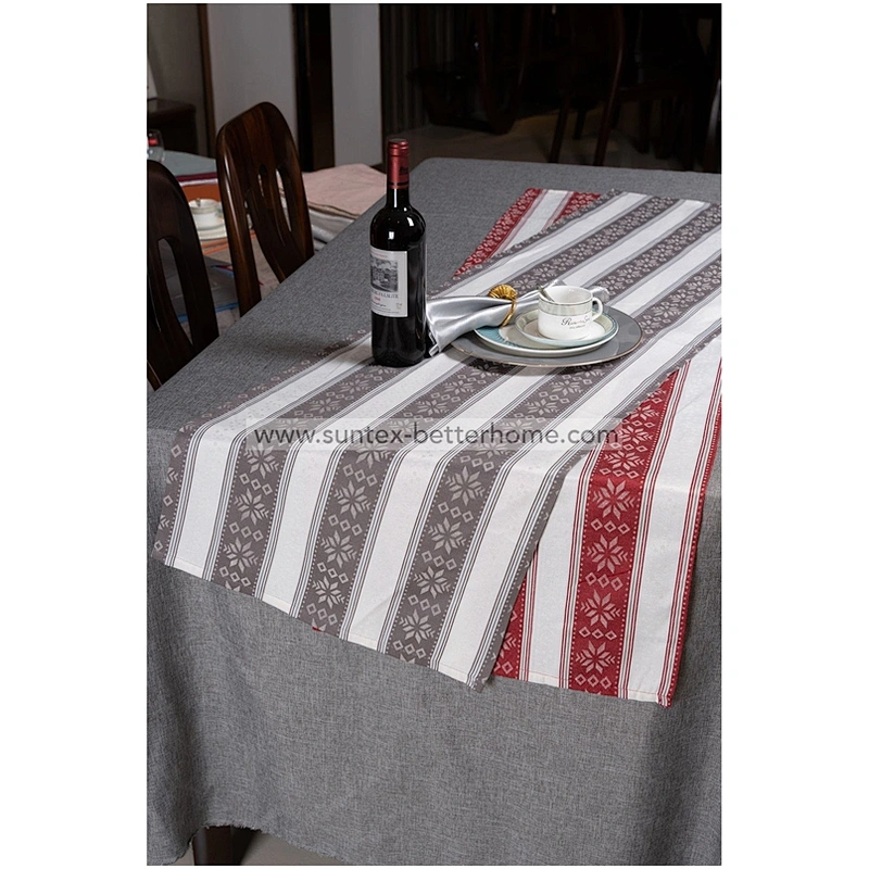 50% polyester 50% coton teint fil chemin de table chemin de table jacquard