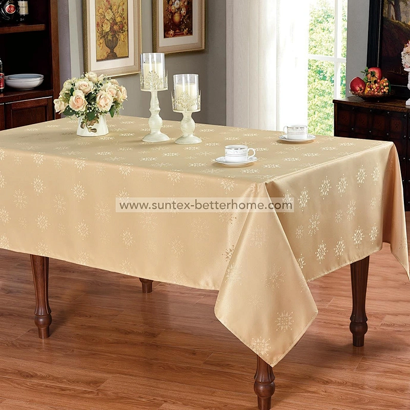 Mantel 100% poliéster jacquard copo de nieve para navidad
