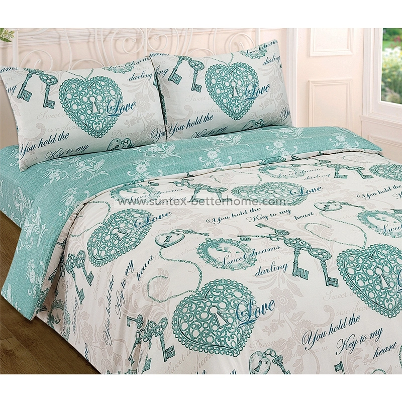 Microfibre brossé 4 pièces housse de couette housse de couette drap housse taies d'oreiller ensemble de literie