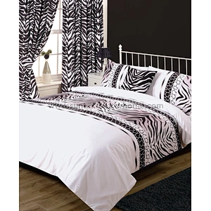 Precio barato 100% poliéster microfibra hogar funda nórdica juego de cama con cortina