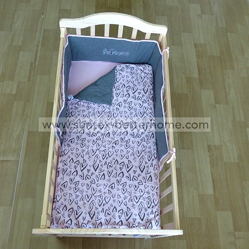 100% algodón Jersey Baby Cuna parachoques Sábana ajustable Edredón para bebé Juego de cama de cuna para bebé de 3 piezas