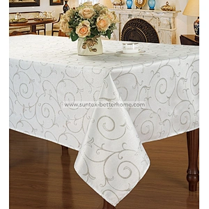 Rectángulo al por mayor 100% poliéster jacquard mantel
