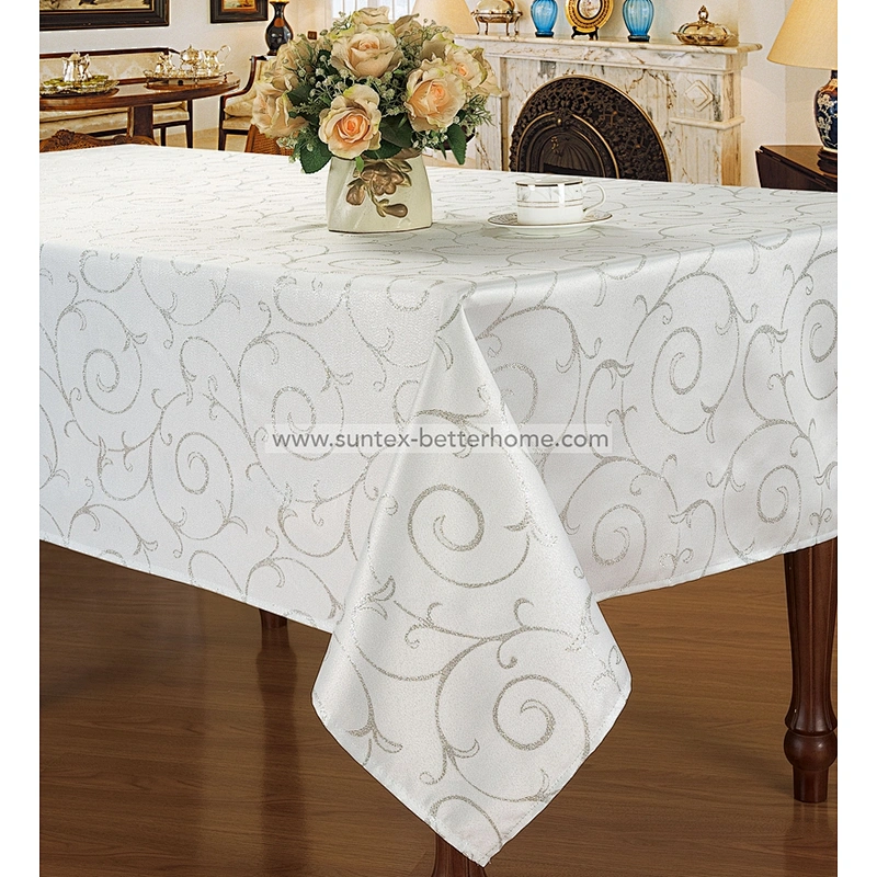 Rectángulo al por mayor 100% poliéster jacquard mantel