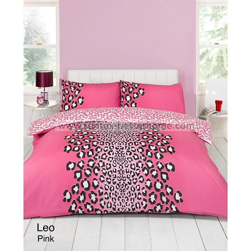 Ensemble de housse de couette 100% polyester brossé imprimé léopard