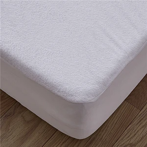 Funda de colchón de cama de tela de felpa de algodón 100% Protector de colchón impermeable
