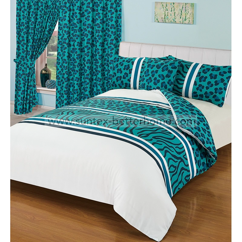 100% Polyester Microfiber Bedding Set Duvet Cover Set with Curtain