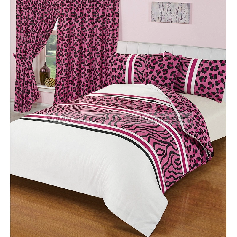 100% Polyester Microfiber Bedding Set Duvet Cover Set with Curtain