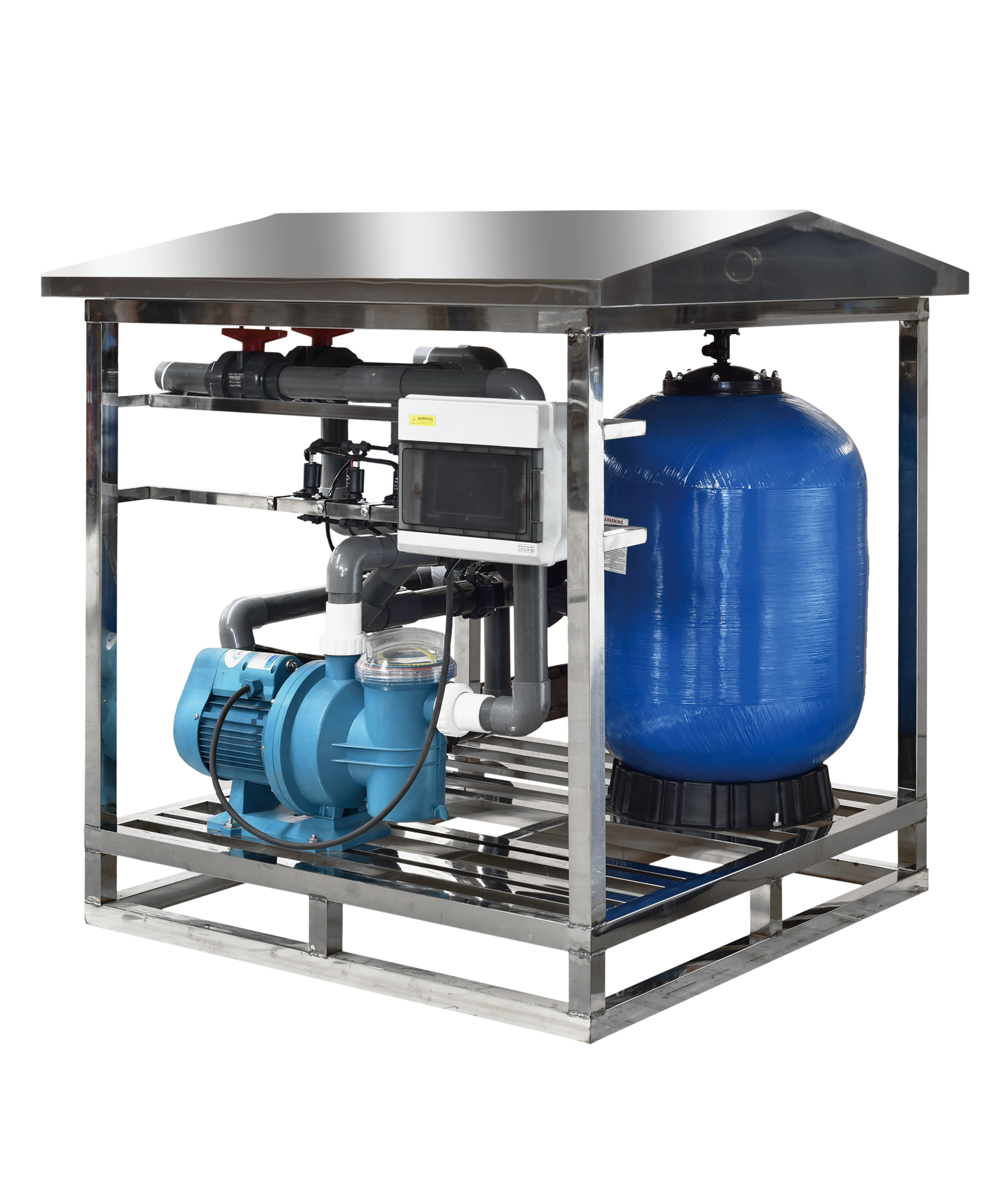 Automatic backwash swimming pool sand filter