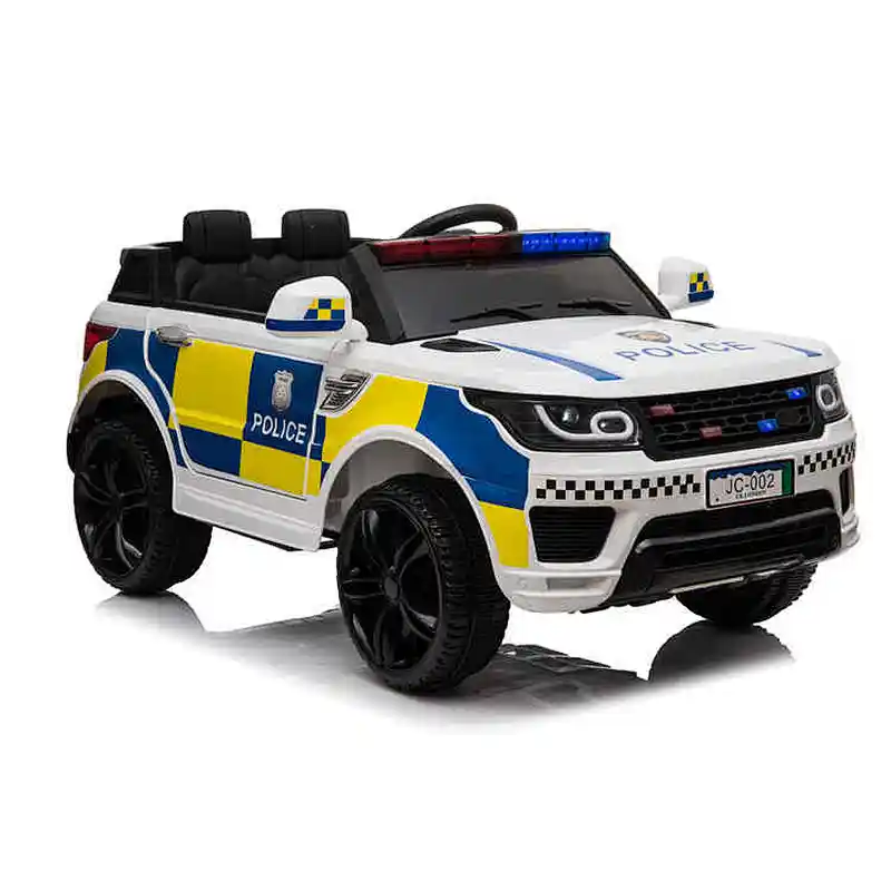 New color Four-wheel suspension Kids 2 seats electric driving car police