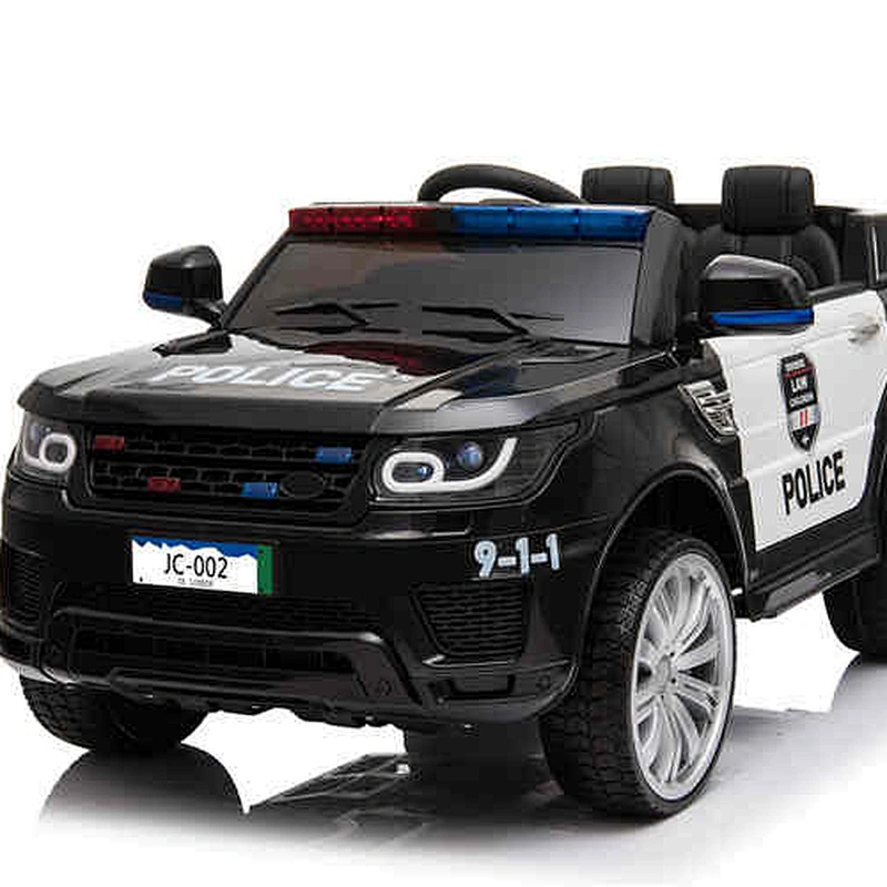 New color Four-wheel suspension Kids 2 seats electric driving car police