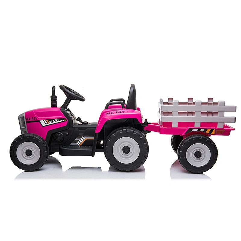 Newest Toy Car 2022 Electric 12V Tractor Ride on Car Green Blue Red Pink for Kids