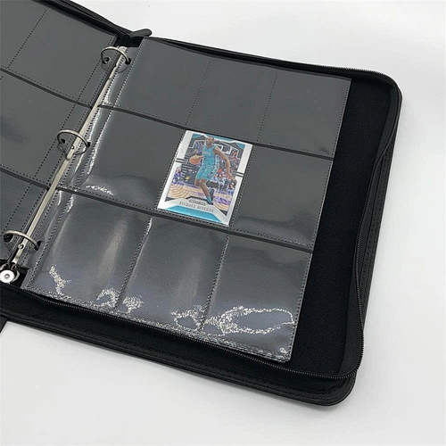 Black 4 Pockets 9 Pockets PP Card Binder Sleeves Photo card Toploader Binder Pages Album Binder Plastic Protector