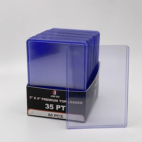 Super clear 35pt 3x 4 inch top loader 50 sheets per pack collecting transaction cards PVC Toploader