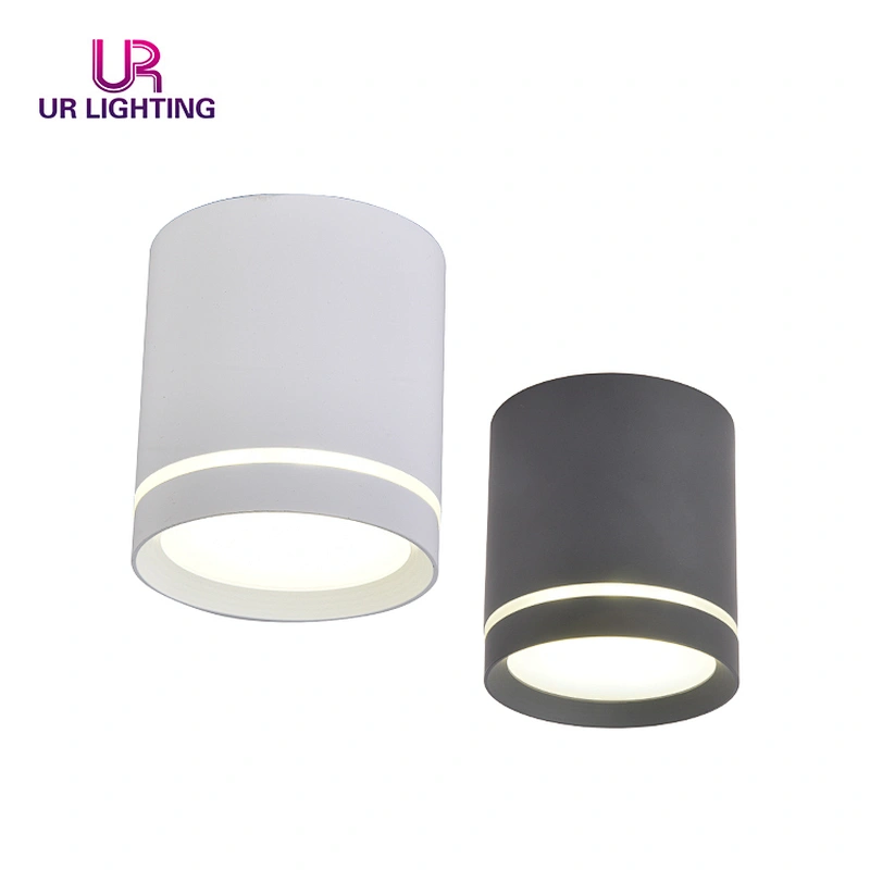 European minimalist style black white surface mounted ceiling 5w round LED downlights