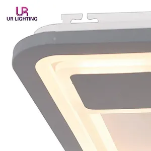 Modern Simple Artistic Tricolor Square Shaped Acrylic Led Ceiling Light