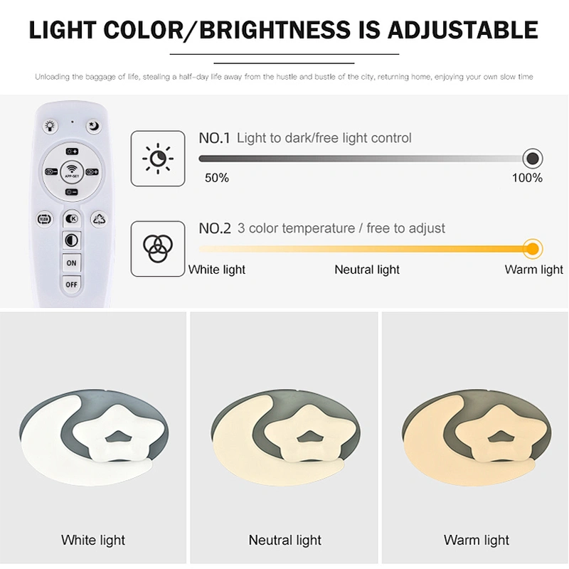 New design white Rotational moulding 2.4G dimmable led ceiling lamp for bedroom living room
